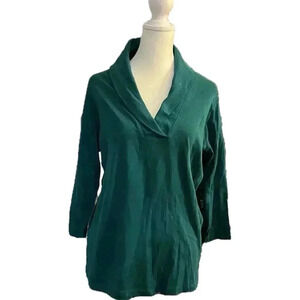 Jones New York Sport 1X Teal Long-sleeve Top
